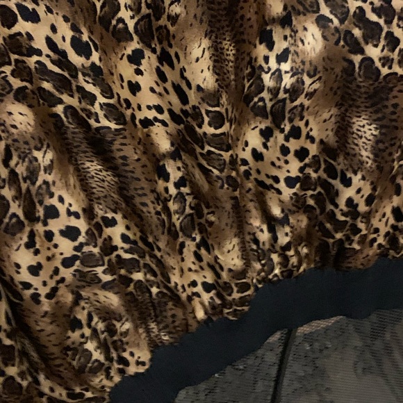 XL 100% Silk cheetah leopard print bomber jacket - Picture 11 of 14